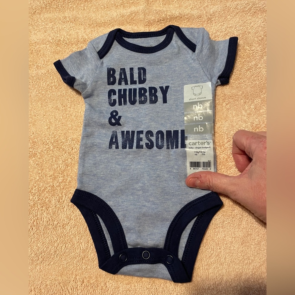 Carter's Heather blue and Navy onesie